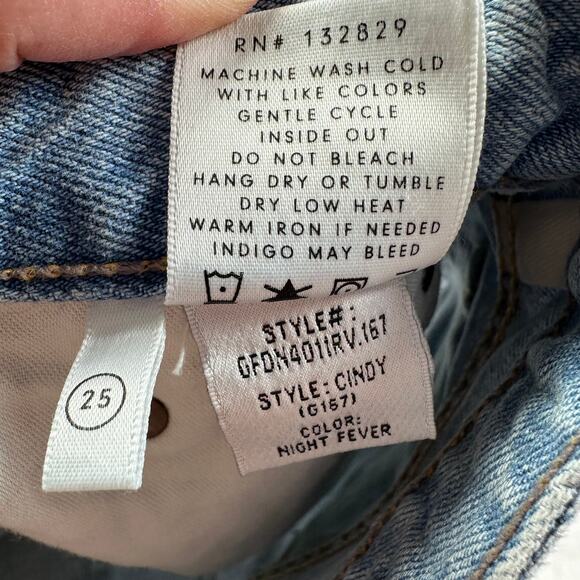 GRLFRND Denim Shorts Womens 25 Blue Cindy Distressed Night Fever Destroyed Boho - Picture 7 of 15